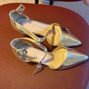 Elegant Gold Heels with Ankle Strap